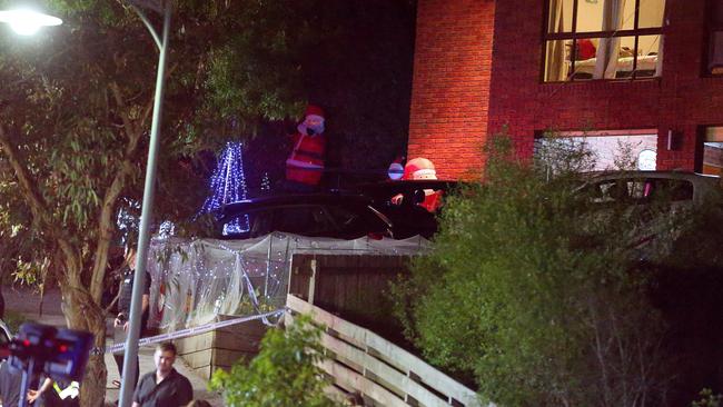 Christmas decorations at the home which hosted a fatal end-of-year party. Picture: Patrick Herve