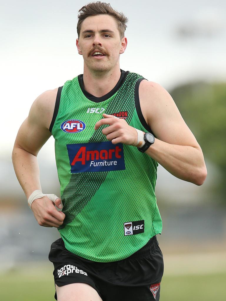 Joe Daniher at Essendon training. Picture: Michael Klein