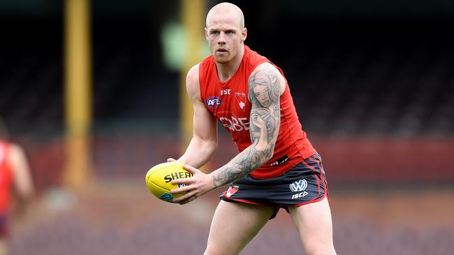 Zak Jones at Sydney training before the finals. Picture: AAP Images