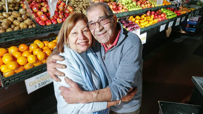 Tony and Miff Petroro owned Canterbury Fruit Emporium for 52 years. Picture: Norm Oorloff