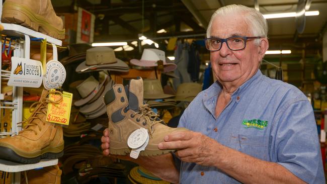 Specialising in workwear and boots, Mr Barnes has well over $1 million worth of stock.