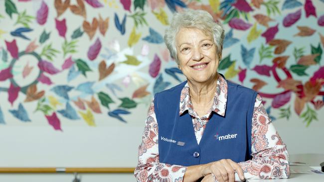 Mater Hospital volunteer Rose Graham is helping out for National Volunteer Week after surviving pancreatic cancer. Picture: Renae Droop/RDW Photography