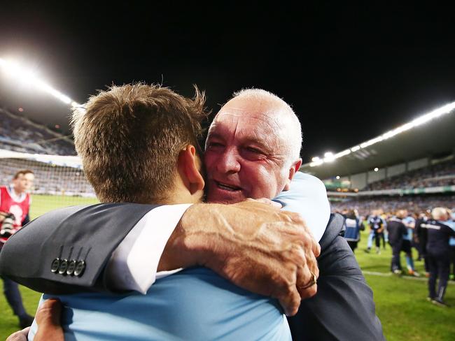 Ninko and his happy coach.