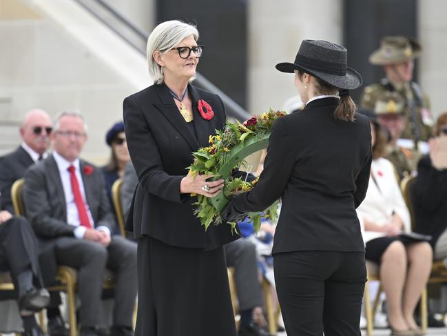 Governor-General of Ms Sam Mostyn attends the 2024 Remembrance Day National Ceremony at the Australian War Memorial in Canberra. Picture: NewsWire / Martin Ollman