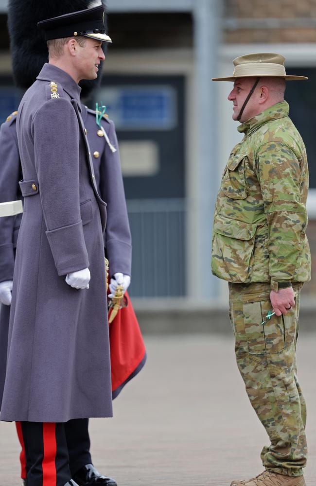 Prince William met with Australian troops. Picture: Getty Images