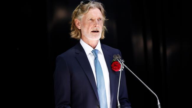 Ron Barassi Jnr at his dad’s State Memorial Service at the Melbourne Cricket Ground on November 10, 2023 in Melbourne, Australia. Picture: Michael Willson/AFL Photos