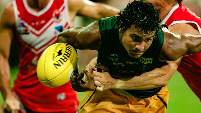 Joseph Salmon playing for St Mary's at TIO Stadium. Picture: Glenn Campbell