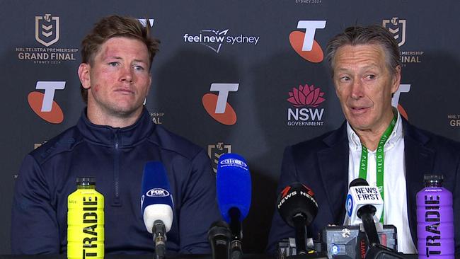 Harry Grant and Craig Bellamy in the post-game press conference.