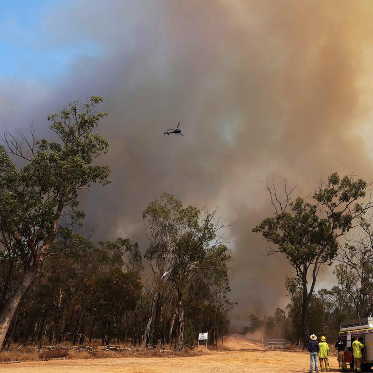 Fire on Halliford Road west of Dalby. Picture: Liam Kidston