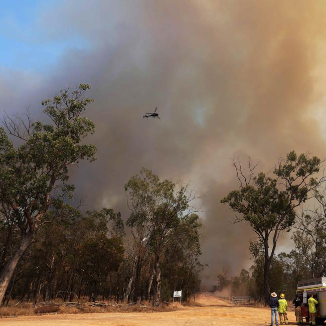 Fire on Halliford Road west of Dalby. Picture: Liam Kidston