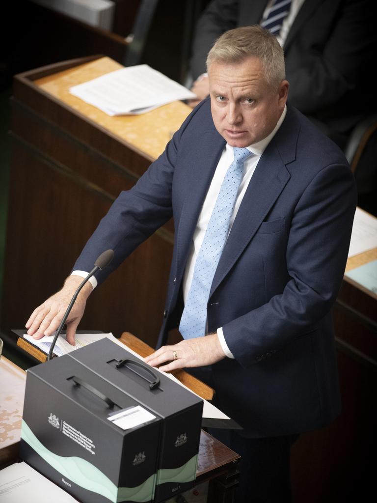 Commission of Inquiry being tabled in parliament, Premier Jeremy Rockliff. Picture: Chris Kidd