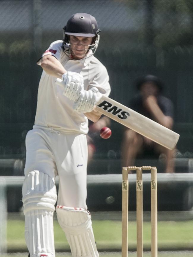 James Seymour launches a pull shot during his hundred against Melbourne. Picture: Valeriu Campan