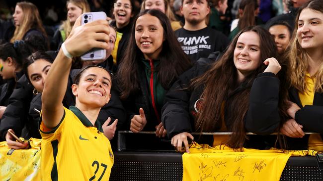 Stadium Australia has been at full capacity for each of the two Matildas’ matches played there so far. Picture: Mark Kolbe/Getty Images