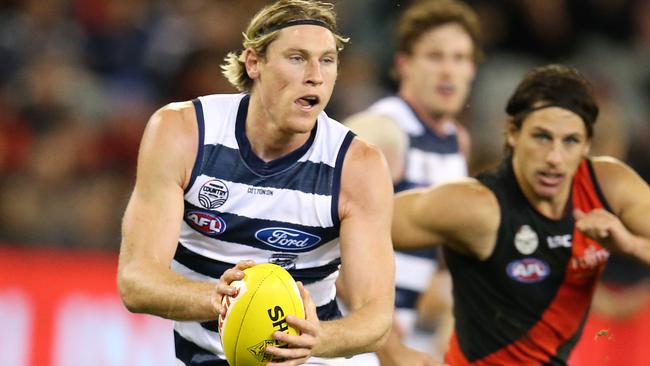 Mark Blicavs in action against Essendon. Picture: Michael Klein