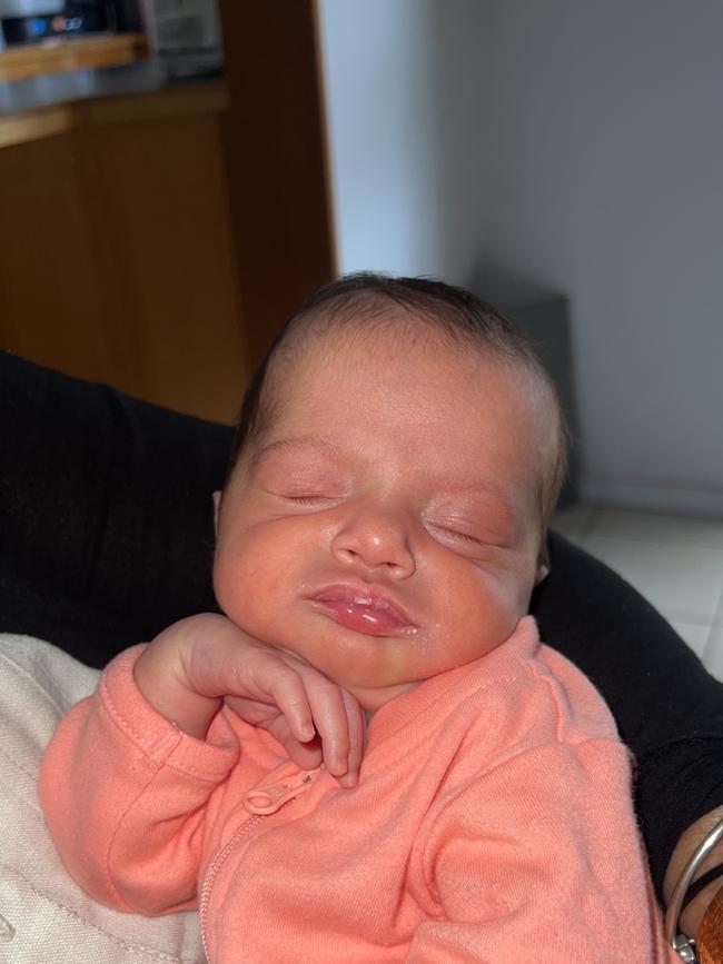 Pippa, 11 weeks old. Pippa is our 31 week preemie baby who spent her first five weeks of life in Special Care. Pippa may be teeny tiny but she is also very sassy and that's one of the reasons why we love her.