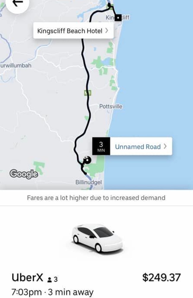 One woman took to Facebook on Friday night, hoping to share her $249.37 Uber ride cost. Picture: Facebook