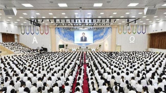 Shincheonji worshippers in South Korea