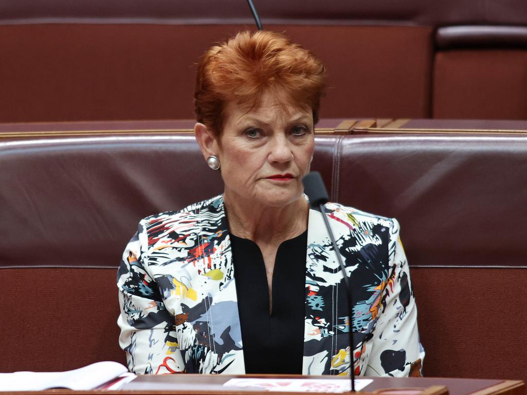 Pauline Hanson abstained from the vote, meaning Labor and the Greens had the numbers to sink the plan. Picture: Gary Ramage / NCA NewsWire