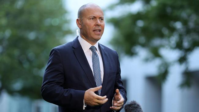 Treasurer Josh Frydenberg said he would like to be Prime Minister ‘at the right time’, but has thrown his support behind Scott Morrison. Picture: NCA NewsWire/Gary Ramage