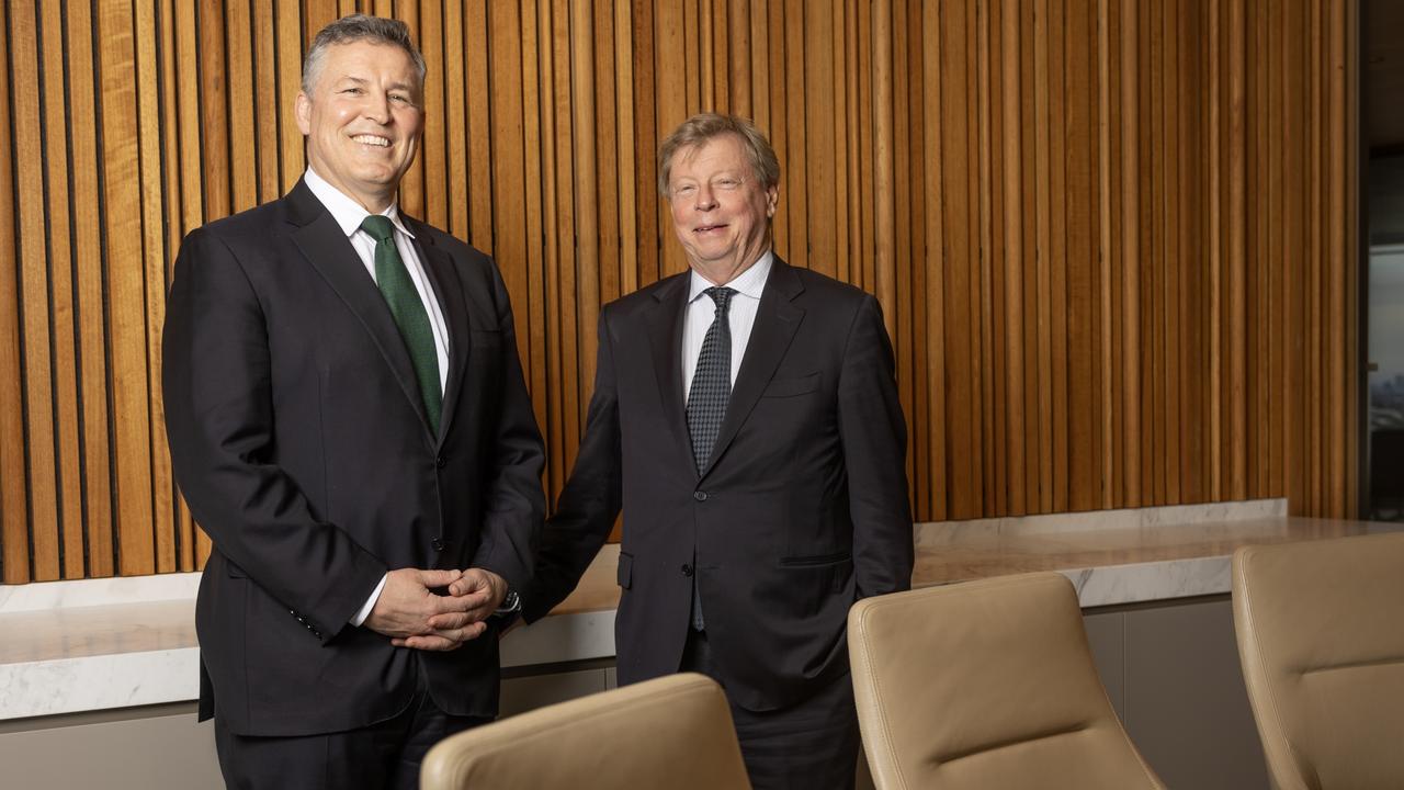 Westpac's new CEO Anthony Miller with chair Steven Gregg.