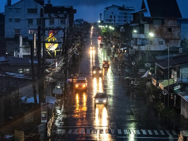 TUGUEGARAO, PHILIPPINES - SEPTEMBER 14:  Rain covers the city lying on the path of Typhoon Mangkhut as residents prepare its approach on September 14, 2018 in Tuguegarao city, northern Philippines. Super typhoon Mangkhut is expected to land Saturday and officials have ordered evacuations and school closures with millions of people in the storms predicted path. The category five storm would be the strongest to hit this year, with wind gusts already at 270 kilometres an hour. (Photo by Jes Aznar/Getty Images) *** BESTPIX ***