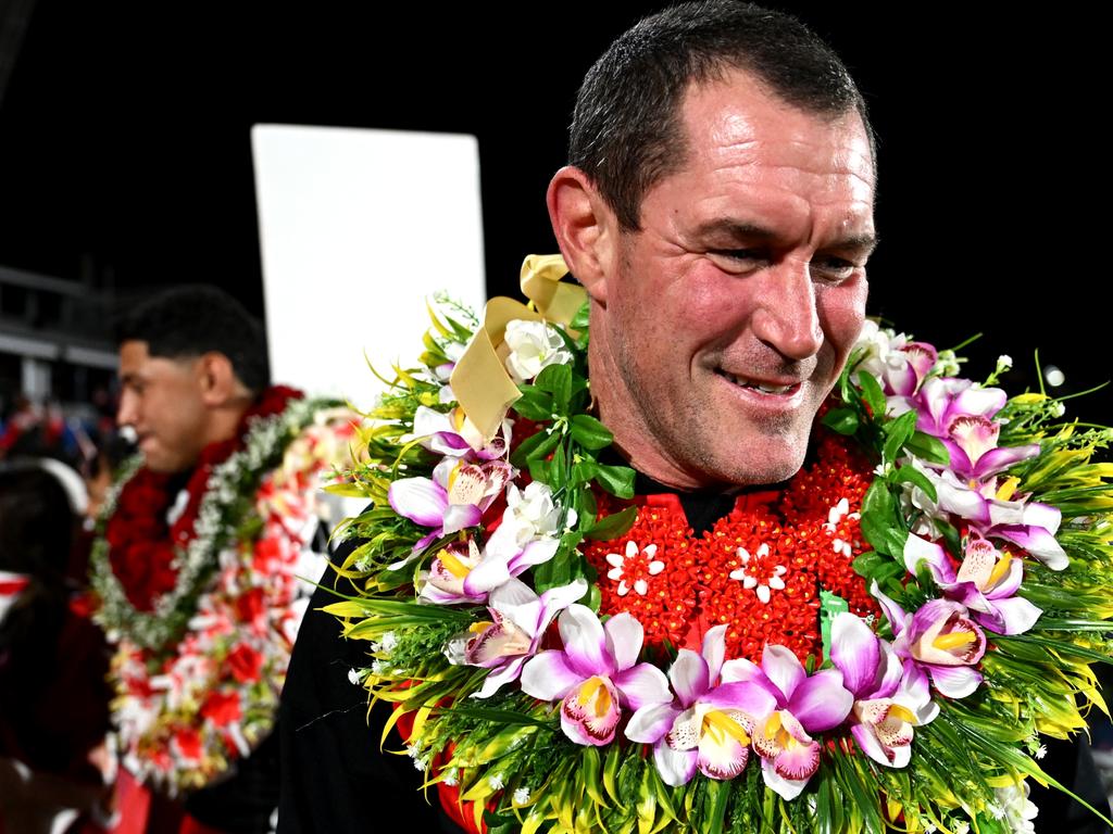 Kristian Woolf mentored Katoa as Tonga head coach. Picture: Hannah Peters/Getty Images