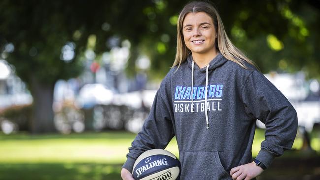 Basketballer Sharna Thompson is returning to the Hobart Chargers. Picture: Chris Kidd