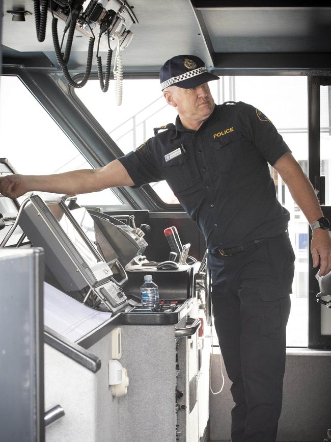 Police Vessel Van Diemen has been sold and is departing Tasmania after nearly 30 years of service, Senior Constable Darren Leary (skipper). Picture: Chris Kidd