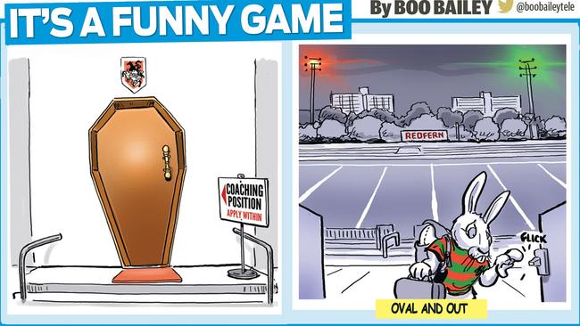 It was a tough week, that included a Redfern farewell. Artwork: Scott 'Boo' Bailey.