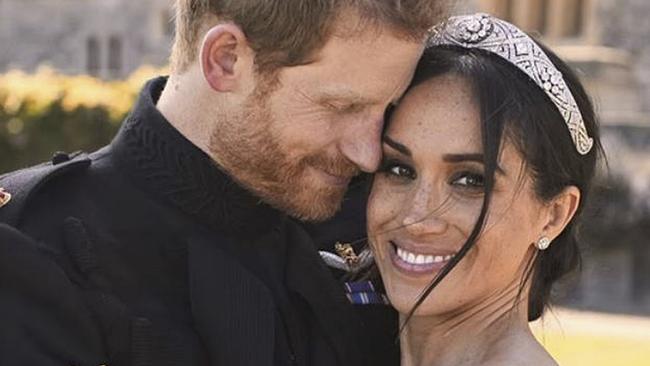 Prince Harry and Meghan Markle in happier times on their wedding day. Picture: Netflix