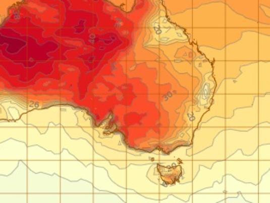 Bureau of Meteorology heat map