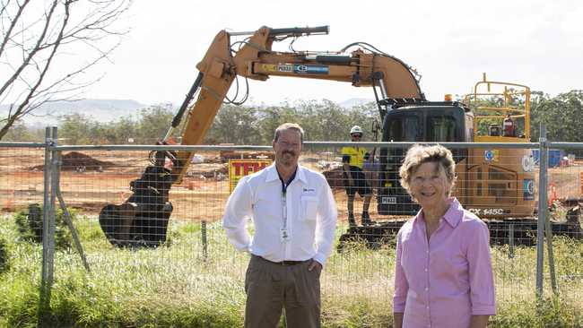 Carinity Brownesholme Village Manager Garry Slik and Kay Clement at the site of the new aged care development in Highfields. Picture: Contributed