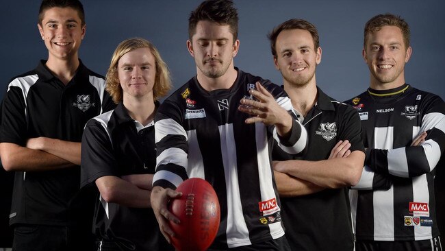 Hahndorf superstar and former Adelaide Crow Matt Jaensch (middle). Picture: Naomi Jellicoe