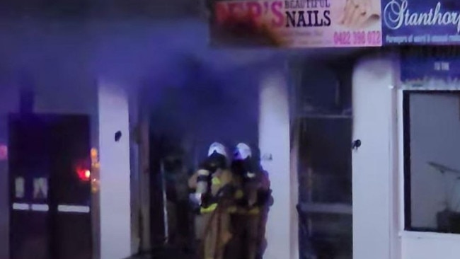 A tobacco store has been destroyed in Stanthorpe after the second fire in two days. Picture: Aaron Deecke