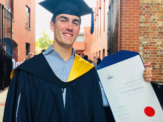 Reuben Williams graduated from Deakin University and is now helping other students succeed. Picture: Supplied