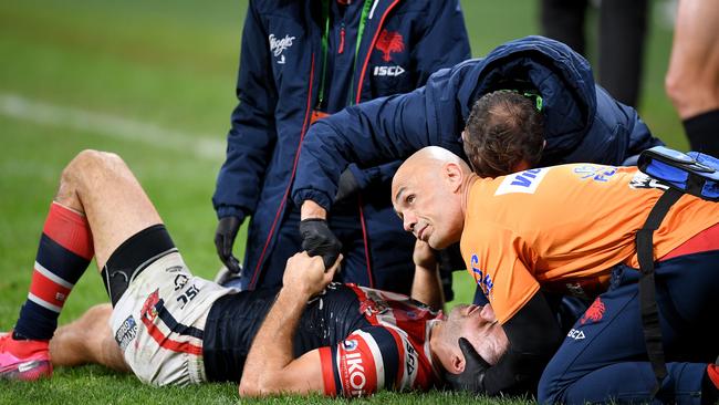 James Tedesco will have to pass the HIA protocols after being knocked out against the Eels. Picture: AAP