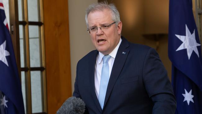 Scott Morrison will overhaul of environmental laws following a review to be released on Monday. Picture: Andrew Taylor 