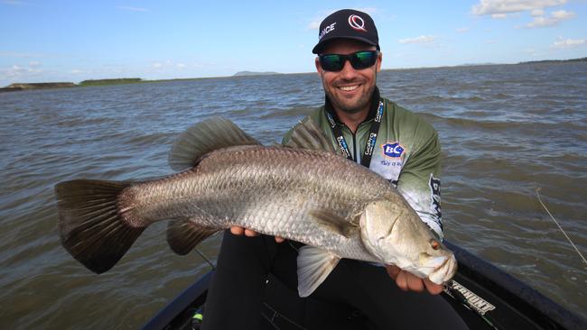 Dean Silvester holding a barramundi he caught in Mackay. Picture: Contributed