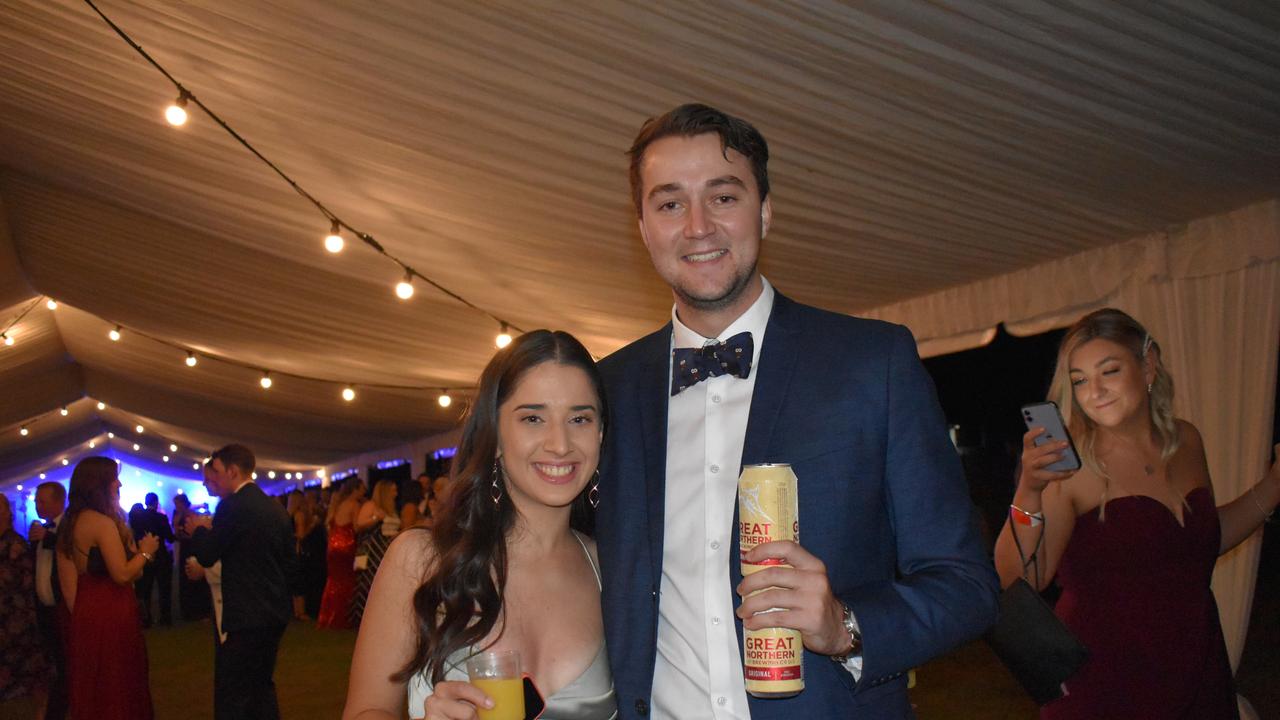 Natalie Honnery of Mackay and Rodney Nebe of Roma at the 2021 Proserpine Show Ball. Picture: Kirra Grimes.