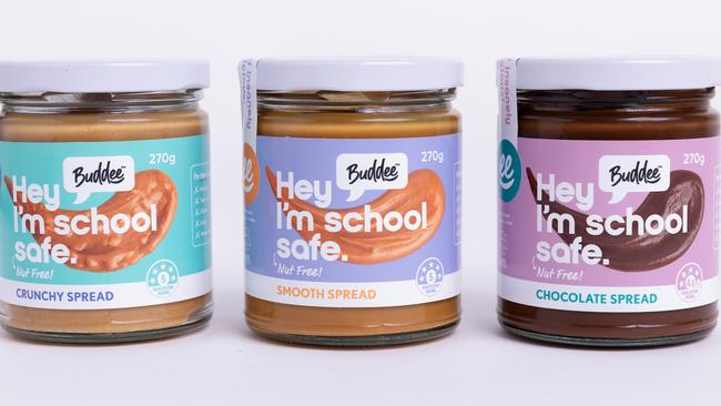 The three allergy-free spreads created by Buddee. Picture: Supplied