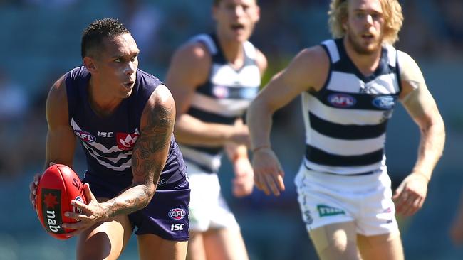 Fremantle’s Harley Bennell in action for the club during the 2016 preseason. (Photo by Paul Kane/Getty Images)