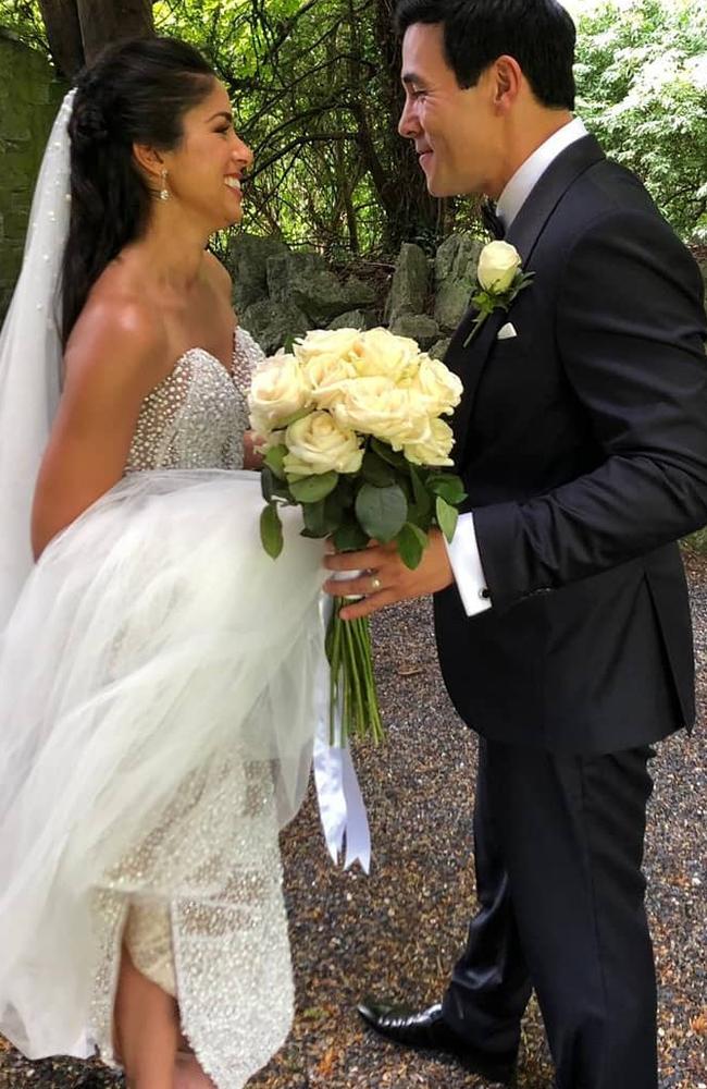 Home and Away stars James Stewart and Sarah Roberts exchanged vows at Luttrellstown Castle, near Dublin. Picture Instagram