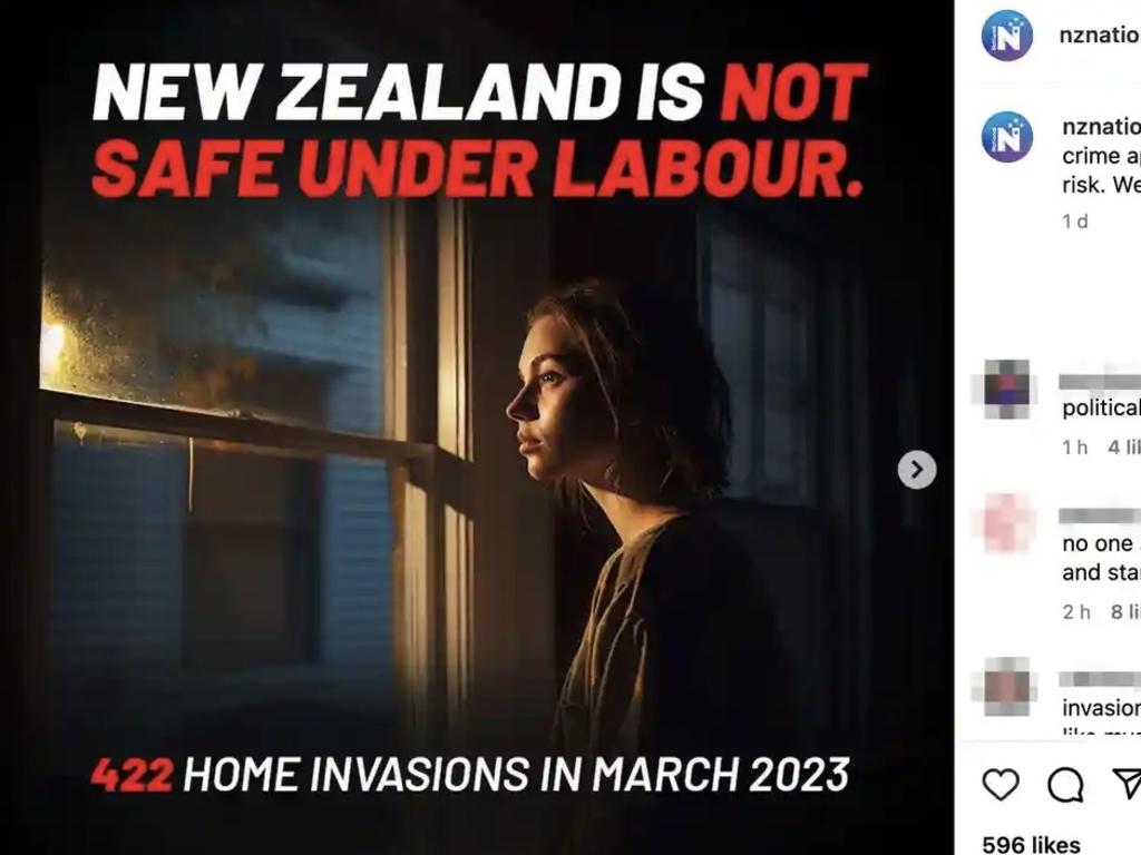 One image aimed at the Labour Party showed a supposed crime victim staring out of a window.