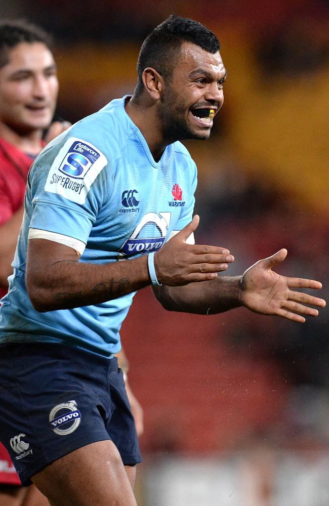 Kurtley Beale was all smiles after the Waratahs’ win over the Reds.
