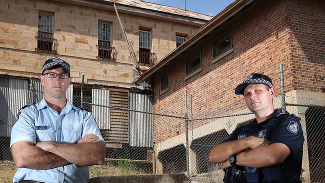 Acting Senior Sergeant Paul Hauff and Sergeant Mark Muller from the Mt Ommaney Police Station at the old women's mental institution at Wacol. Picture: Josh Woning.