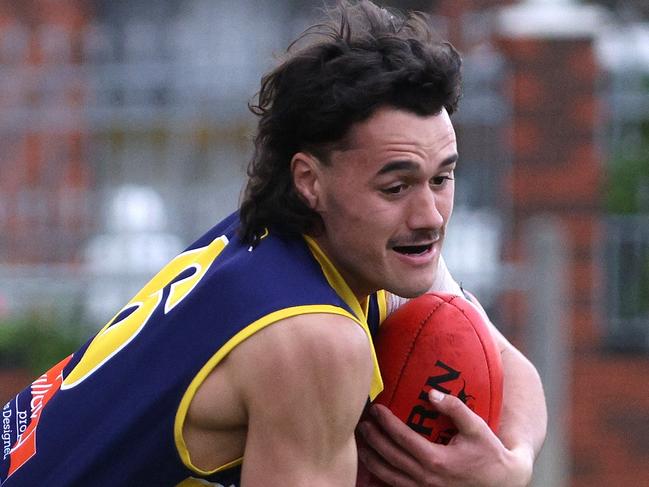 EDFL footy: West Coburg v Rupertswood: Jackson Cardillo of Rupertswood on Saturday 13th of August, 2022 in Coburg, Victoria, Australia.Photo: Hamish Blair