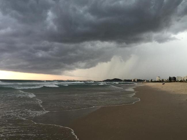 A severe thunderstorm lashed the Gold Coast and northern New South Wales this afternoon and into the evening. While the rain and hail sent most people diving and running for cover, some budding photographers snapped away at the dark cloud formations. This photo was taken by Donna Reynolds