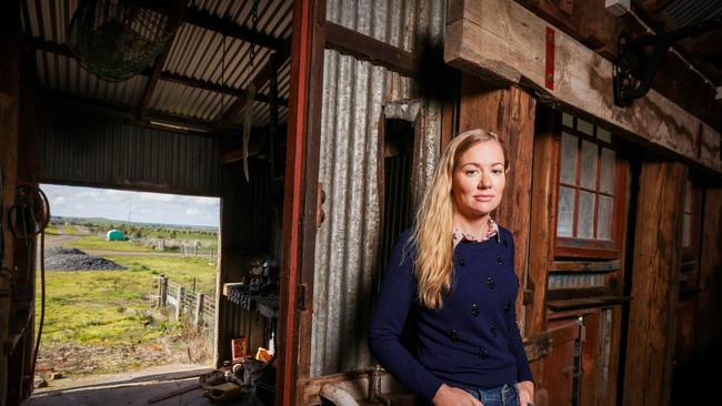 Filmmaker Leila McDougall on her family's farm at Tatyoon. Picture: Nicole Cleary