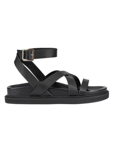 Verali Brianna Footbed Sandals in Black. Picture: Myer.