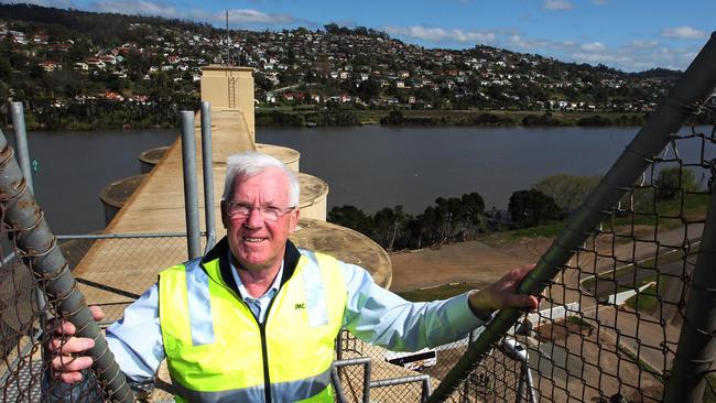 JMC Group managing director Errol Stewart on top of the silos hotel site in Launceston.